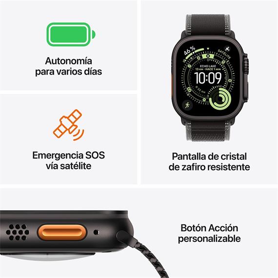 Apple Watch Ultra 3 GPS + Cellular 49mm Natural Titanium Case with Light Blue L (MEWP4QL/A)