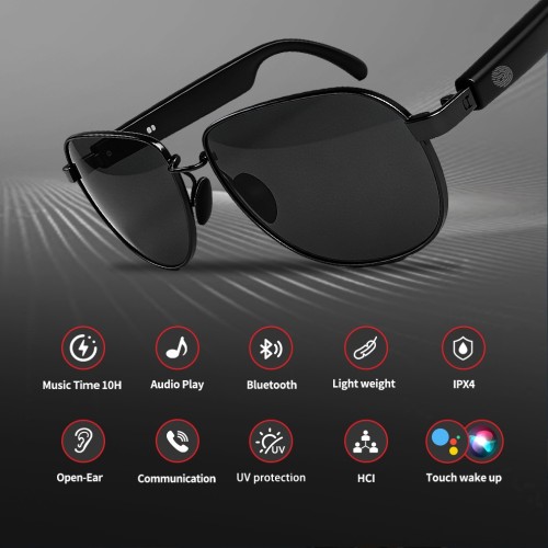 Bomanlon BL-02 Gafas de Sol con Bluetooth para Audio y Llamadas