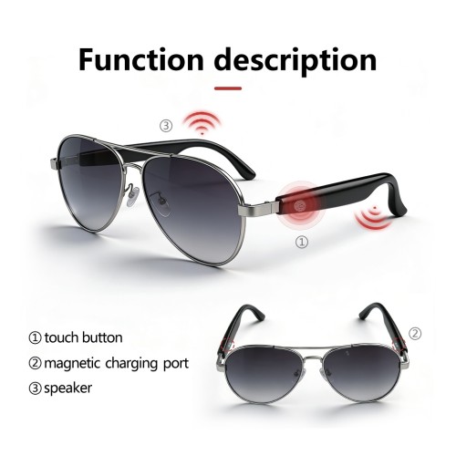 Bomanlon BL-02 Gafas de Sol con Bluetooth para Audio y Llamadas