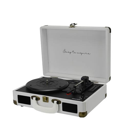 Prixton VC400 Tocadiscos Maletín con Grabación a USB, y Salids Aux y RCA Blanco