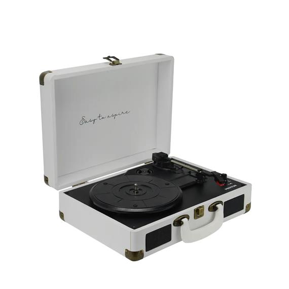 Prixton VC400 Tocadiscos Maletín con Grabación a USB, y Salids Aux y RCA Blanco