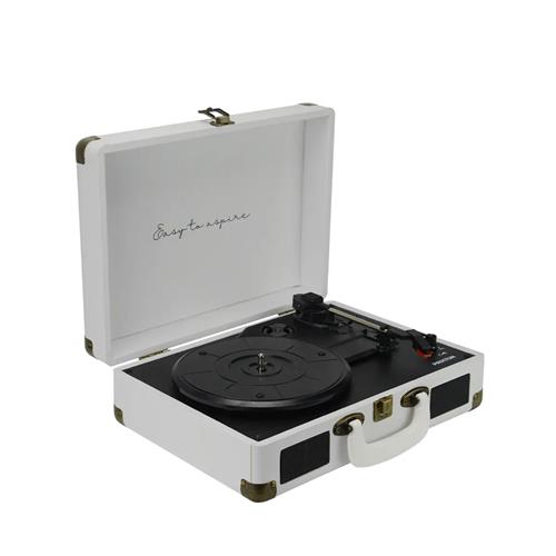 Prixton VC400 Tocadiscos Maletín con Grabación a USB, y Salids Aux y RCA Blanco