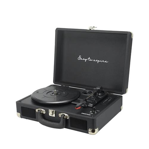 Prixton VC400 Tocadiscos Maletín con Grabación a USB, y Salids Aux y RCA Negro