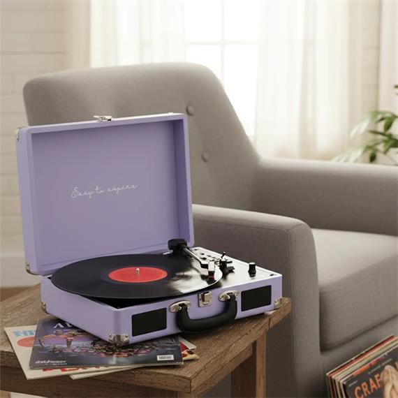 Prixton VC400 Tocadiscos LilacPrixton VC400 Tocadiscos Maletín con Grabación a USB, y Salids Aux y RCA Lilac
