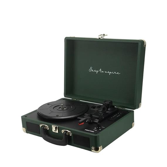Prixton VC400 Tocadiscos Maletín con Grabación a USB, y Salids Aux y RCA Verde