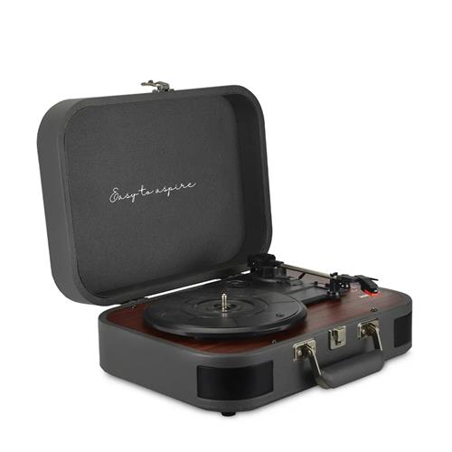 Prixton VC600 Tocadiscos con Grabación a USB, Radio FM y Salidas AUX y RCA Gris