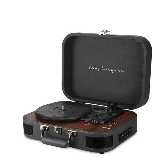 Prixton VC600 Tocadiscos con Grabación a USB, Radio FM y Salidas AUX y RCA Gris