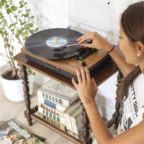Prixton Tocadiscos TS420 Estilo Retro, Con Bluetooth y Grabación a USB
