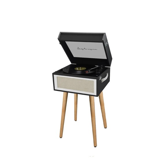 Prixton Tocadiscos Detroit Estilo Vintage, Bluetooth, Radio FM, Salida 3.5mm