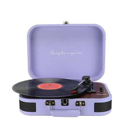 Prixton VC600 Tocadiscos con Grabación a USB, Radio FM y Salidas AUX y RCA Lila