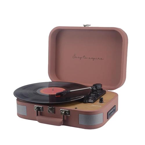 Prixton VC600 Tocadiscos con Grabación a USB, Radio FM y Salidas AUX y RCA Mocha Mousse