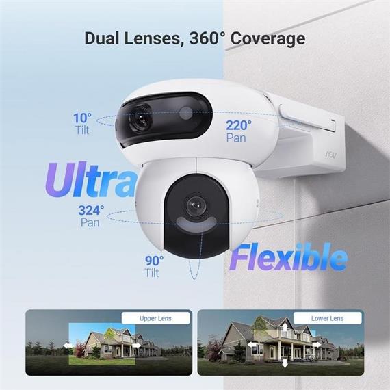Ezviz HB90 Cámara de Vigilancia Dual 2k+2k Wifi con Panel Solar de 8W AOV