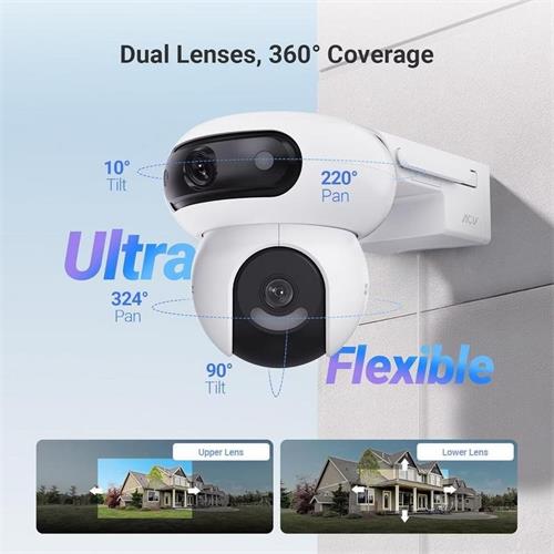 Ezviz HB90 Cámara de Vigilancia Dual 2k+2k Wifi con Panel Solar de 8W AOV
