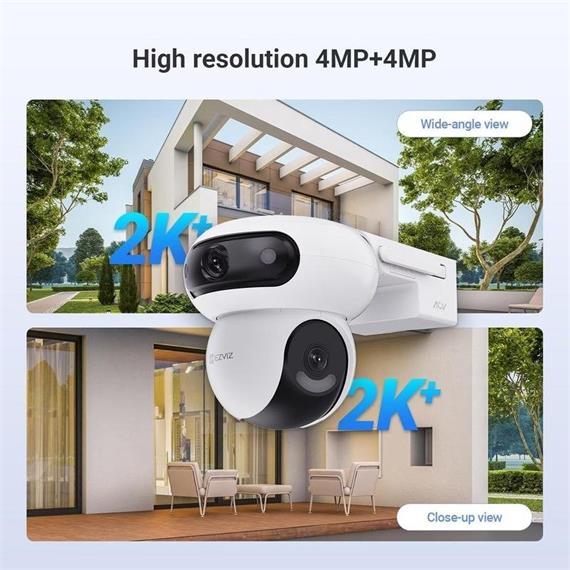 Ezviz HB90 Cámara de Vigilancia Dual 2k+2k Wifi con Panel Solar de 8W AOV
