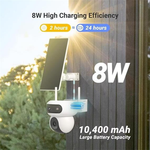 Ezviz HB90 Cámara de Vigilancia Dual 2k+2k Wifi con Panel Solar de 8W AOV