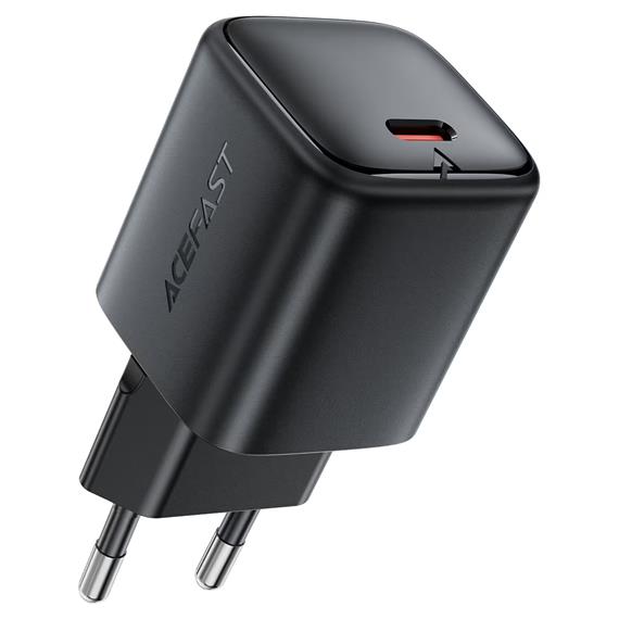 Cargador USB-C Acefast A136 PD40W Mini GaN Cargador Rápido Negro