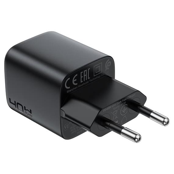 Cargador USB-C Acefast A136 PD40W Mini GaN Cargador Rápido Negro