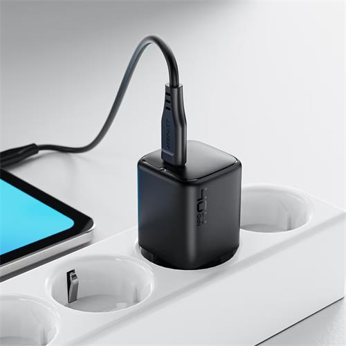 Cargador USB-C Acefast A136 PD40W Mini GaN Cargador Rápido Negro