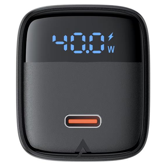Cargador USB-C Acefast A135 PD40W GaN con Display Digital Negro