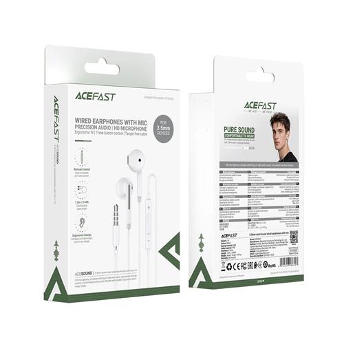 Acefast L14 Auriculares con Micrófono y Conexión 3.5mm Blanco