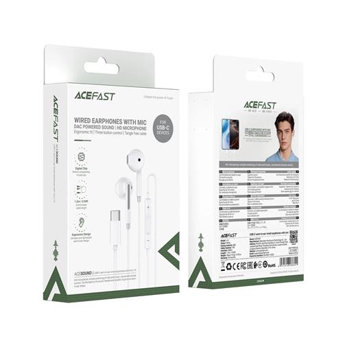 Acefast L13 Auricular con Cable USB-C Blanco