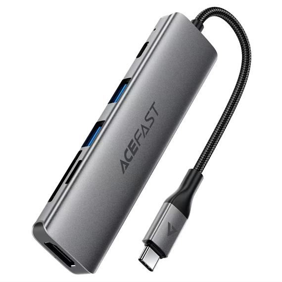 Acefast J18 Hub USB-C 6-1 con 2x USB-A, 1x USB-C, HDMI, Lector SD/Micro