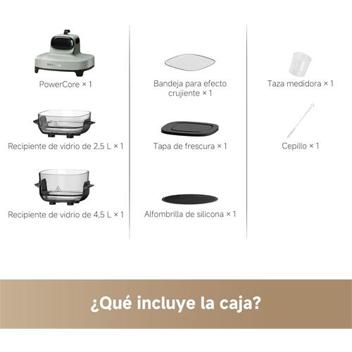 Dreame Tasti Freidora de Aire de Vidrio con 2.5L y 4.5 L 1500 W Gris