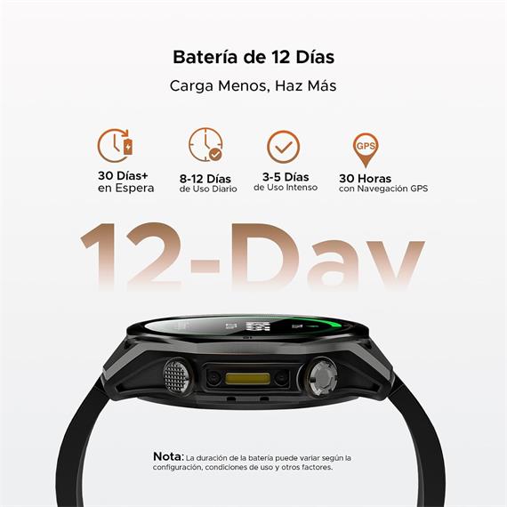 Doogee Anywise W1 Negro 1,43" AMOLED GPS Dual Llamadas Bluetooth +178 deportes