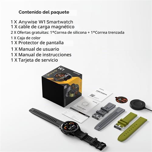 Doogee Anywise W1 Plata 1,43" AMOLED GPS Dual Llamadas Bluetooth +178 deportes