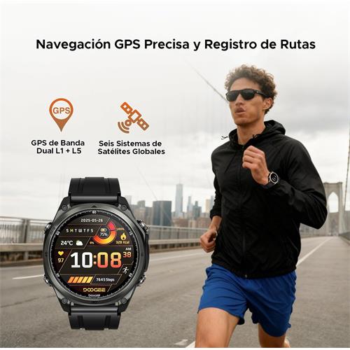 Doogee Anywise W1 Plata 1,43" AMOLED GPS Dual Llamadas Bluetooth +178 deportes