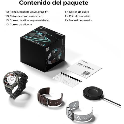Doogee Anymoving M1 Gris 1,5" AMOLED GPS Dual Bluetooth +170 deportes