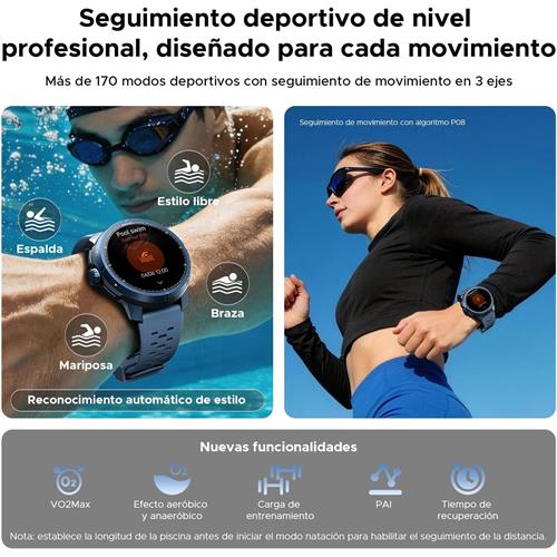 Doogee Anymoving M1 Pro Azul 1,5" AMOLED GPS Dual Bluetooth +170 deportes