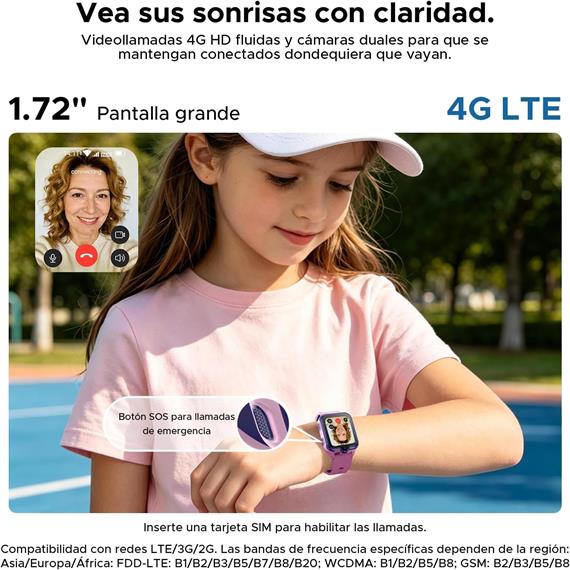 Doogee Anyscene S3 KIDS 4G Rosa 1,72" GPS Llamadas IP68 para niños