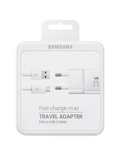 Cargador USB 15W + Cable USB a Micro Samsung EP-TA20 Blanco