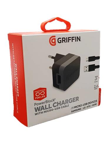 GRIFFIN GE43531 CARGADOR 2.4 AMP + CABLE MICRO USB