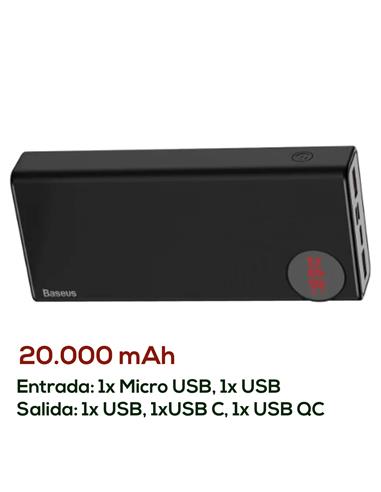 Powerbank Baseus PPALL-MY01 20000 mAh LCD Negro
