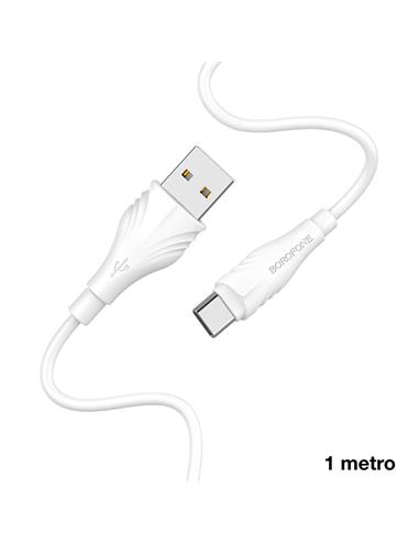 Cable USB a USB-C 1 m  Borofone BX18 Blanco