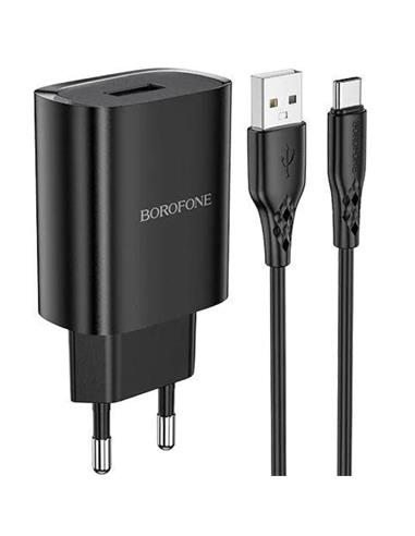 Borofone BN1 Cargador 2.1A + Cable TYPE-C Negro