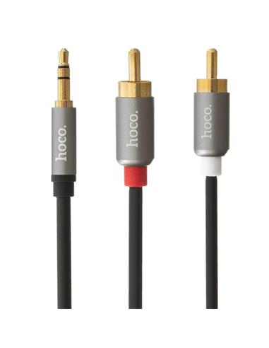 Cable Audio Doble Lotus 3.5mm Hoco UPA10 Gris Metal