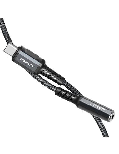 Cable Adaptador Auricular USB-C a 3.5mm 0.18 m Acefast C1-07 Gris