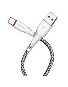 Cable USB a USB-C 1 m Borofone BX25 Reforzado Blanco