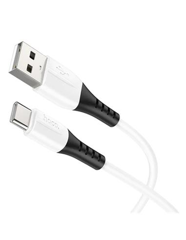 Cable USB a USB-C 1 m 3Amp Hoco X82 Silicona Blanco
