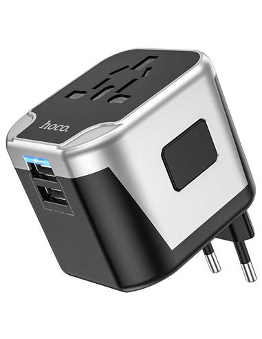 Hoco AC5 Adaptador 2.4 Amp y Conversor de Viaje 2-1