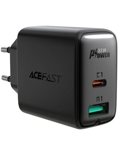 Cargador USB-C y USB 32W Acefast A5 Negro