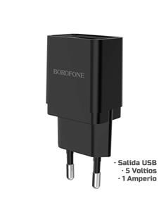 Cargador USB 1Amp Borofone BA19A Negro